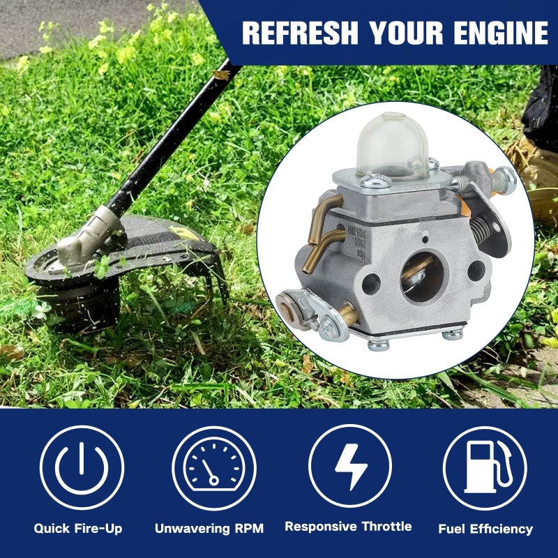 Powtol 308054043 Carburetor for Ryobi CS26 SS26 RY09056 CS30 SS30 EX26 RY28040 RY28020 RY28000 RY09053 RY09055 RY28025 RY28021 26CC Trimmer Brushcutter - Image 4